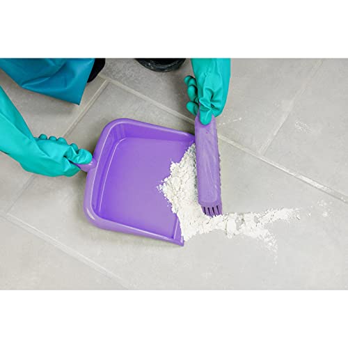 Image of SPARTA Large Handheld Dustpan with Hanging Hole, Heavy-Duty Plastic Dustpan with Wide Lip for Countertops and Surfaces, Plastic, 10 Inches, Purple, (Pack of 12)