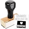 Handmade with Love in Wyoming Rubber Stamp - Small Wood Handle, 1-3/16 Size, Crafting, DIY Projects, and Personalizing Gifts - Made in WY Stamp for Wyoming Residents and Makers #1