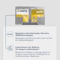 VARTA Automotive DYNAMIC AGM (A7) 12V 70Ah 760A - Nassbatterie für Start-Stopp Systeme und xEV - Starterbatterie für Autos mit höherem Energiebedarf - Wartungsfreie Bleisäurebatterie – Ansicht 5