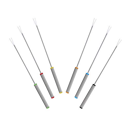 Portion Control Plate, Barbecue Gloves, Portable BBQ, Fathers Day Gifts, Garden Party, 6Pcs Stainless Steel Grilled Meat Barbecue Fork Fruit Fork Dessert Fork BBQ Tool