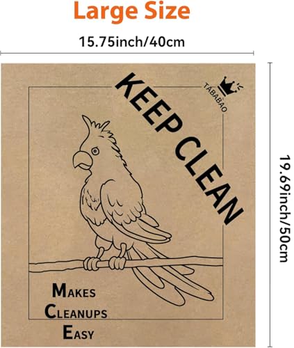 TABABAO Forro de gaiola de pássaro, forros de papel para gaiola de pássaros, 200 peças de forros de