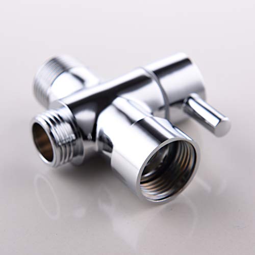 Ciencia Metal T-Adapter With Shut-Off T Valve, 7/8 Or 15/16 And G1/2 3-Way Water Tee Connector,For Handheld Toilet Bidet Spray Bathroom,Chrome, Dsf006 #TOP5