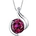 Created Ruby Bezel Pendant Necklace Sterling Silver Rhodium Nickel Finish 2.75 Carats