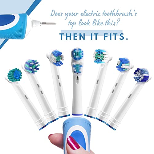 Oral B Compatible Replacement Brush Heads- Holiday Pack Of 16 Double Clean, Cross, Floss, And Precise Oralb Braun Compatible Electric Toothbrush Parts- Fits Oral-B Kids, Pro 1000 + More! #TOP2