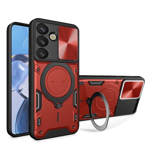Lucyliy Compatible with Samsung Galaxy S25 SM-S931B S931B/DS S931 Phone Case Cover [with Tempered Glass Screen Protector] red