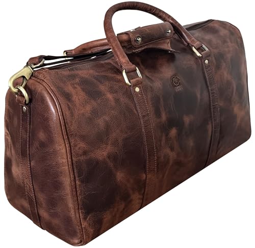 Rustic Town groß Leder Reisetasche - Carry On Vintage Umhängetasche Duffel Bag Weekender...
