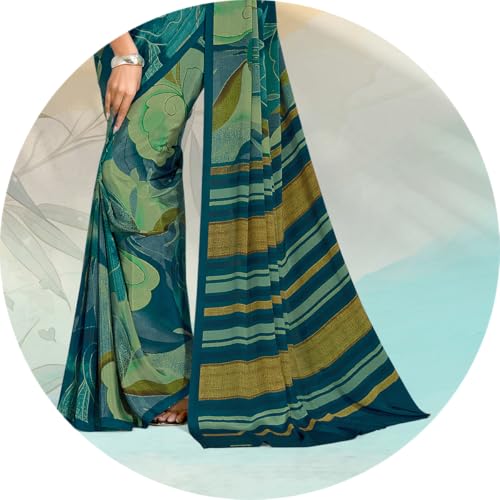 Image of Jaanvi fashion Women's Crepe Silk Saree with Unstitched Blouse Piece | Soft Lightweight Traditional Ethnic Wear Saree for Party, Wedding, Festival
