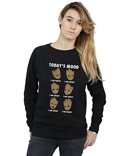 Marvel Women's Guardians Of The Galaxy Groot Today's Mood Sweatshirt Black Medium