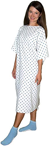 4 Pack - Premium Diamond Print Hospital Gowns/Hospital Patient Gown w/Back Ties