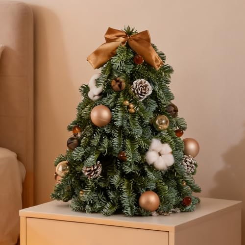 Árbol de Navidad de mesa realista con vegetación artificial frondosa para interiores 8