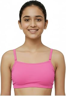 Floradise Cotton Beginners Bra for Girls | Dual Layer | Adjustable Straps | Non-Padded | Slip-on Training Bra | Perfect wi... Price In India