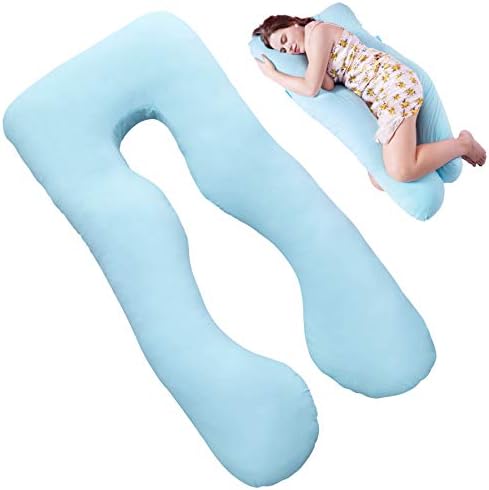 Houwsbaby U Shaped Pregnancy Pillow and Maternity Pillow with Washable Cover Gift for Sleeping (Blue)