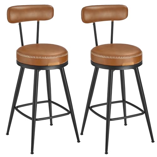 VASAGLE EKHO Collection - Tabouret de Bar, Lot de 2, Chaise de Cuisine, Siège Rembourré, PU avec...