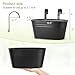 Dahey 10.5 Inch Metal Iron Hanging Flower Pots for Railing Fence Hanging Bucket Pots Countryside Style Window Flower Plant Holder with Detachable Hooks Home Decor,Black,5 Pcs