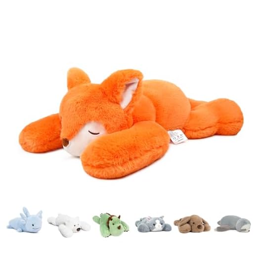 Niuniu Daddy 20" | 3.3 Pound Fox Weighted Stuffed Animals, Giant Fox Sensory Body Pillow Plush Toy, Heavy Weighted Lap Animals with Adults Kids & Soft Squishy Fur for Birthday