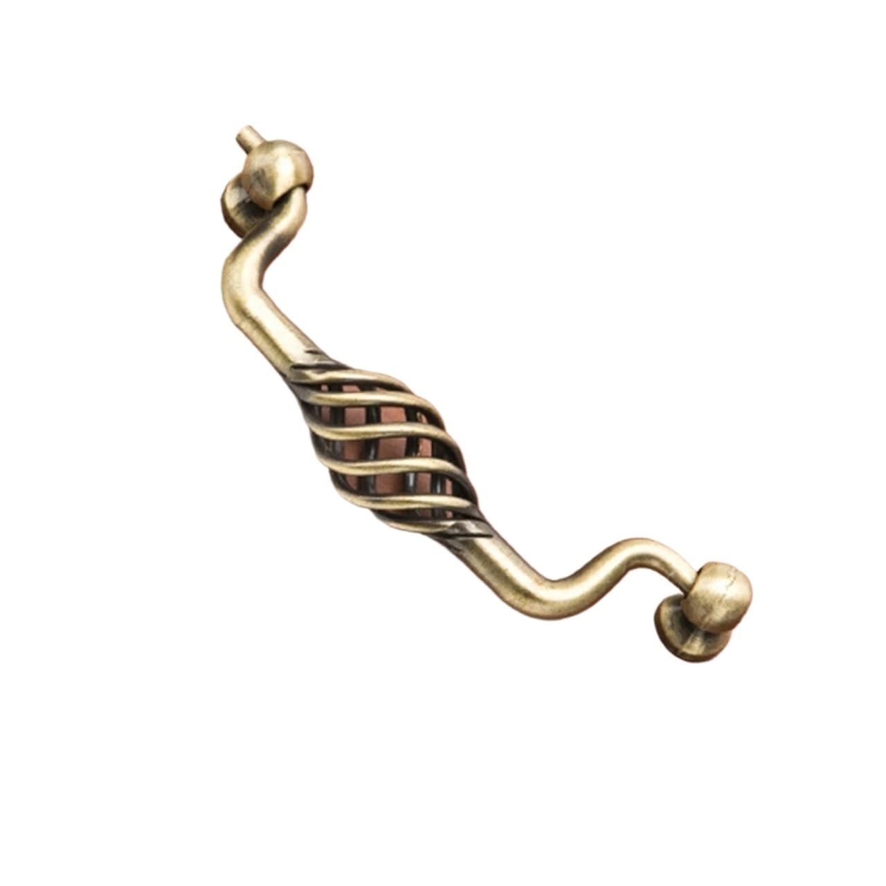 Yonmledo Type8 Bronze 96Mm Brass Vintage Drawer Handles 2Pcs Antique Bronze Cabinet Handles Hollow Out Birdcage Handles Drawer Knobs Wardrobe Door Pullers Furniture Handle With Screws(Type8 Bronze 96Mm)