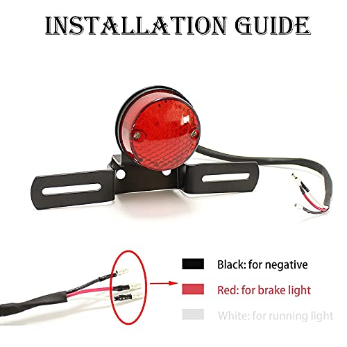 Feu stop moto 30 LED intégré avec éclairage plaque pour customisation Chopper - 6