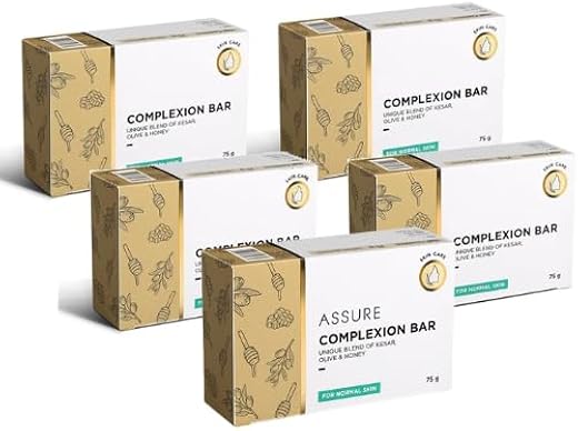 Assure Complexion Bar, Unique Blend of Argan, Olive &amp; Honey, for Normal Skin, 75g, Pack of 5