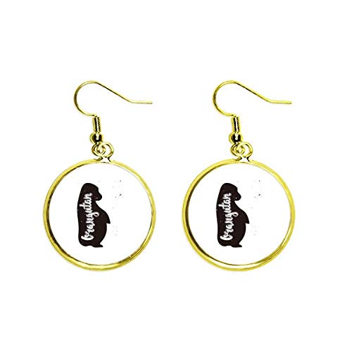 Pendientes de orangután blanco y negro bisutería colgante mujer