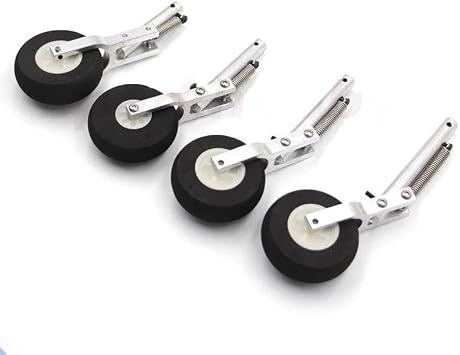 1PC 11/12/13/14cm Aluminum Alloy Retractable Belt Spring Landing Gear 45mm 50mm Spomge Wheel for Fixed Wing RC Airplane Accs 1PC 110mm hole4MM