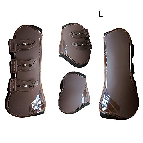ALEOHALTER Paard Peeslaarzen, Peesbeschermers Fetlock Brace Guard Boots PU Bescherming Wrap Rijden, Achterkant Paard… - Image 3