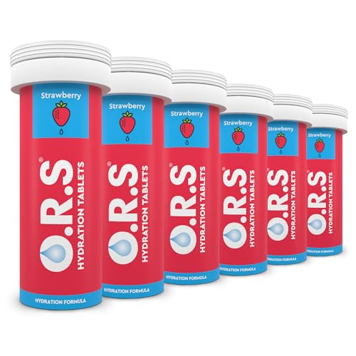 O.R.S Hydration Tablets with Electrolytes, Vegan, Gluten and Lactose Free Formula – Soluble Sports Hydration with Natural Strawberry Flavour, 72 Count