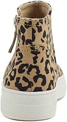 Soda Route Women High Top Fashion Sneaker Shoes with Padded Sole & Side Zipper (L-TAN Bobcat, Numeric_8_Point_5) | Image 4