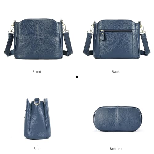 Image of Genuine Leather Women Shoulder Bag Small Crossbody Bags Purse Mini Casual Hobo Lady Handbags and Purses Messenger Satchel