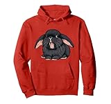 Cute Sleepy Holland Lop Rabbit Yawn Black Bunny Watercolor Pullover Hoodie