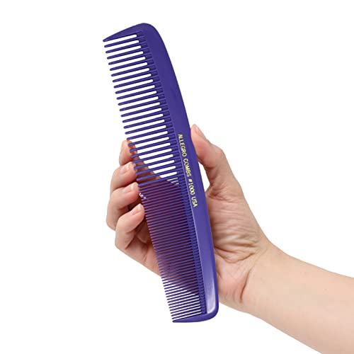 Allegro Combs 1000 X-Large Styling Comb Hair Cutting Barber Stylist Combs All Purpose Wide And Fine Tooth Made In The Usa. 1 Pc. (Purple) #TOP4