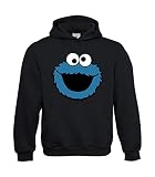 Textilhandel Hering Sudadera con capucha - Monstruo de las Galletas Negro XXXXL