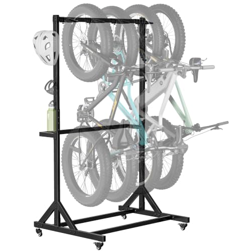 monTEK 4-Bike Rolling Garage Rack