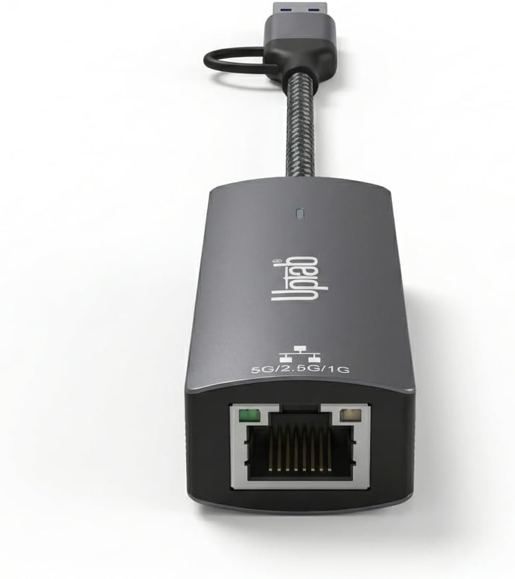UPTab USB-C & USB-A to 5Gbps Ethernet Adapter, USB 3.2 RJ45 Network Adapter with Realtek RTL8157, Plug and Play, Compatible with Windows, macOS, ChromeOS & Linux