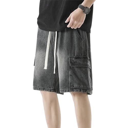Short d'été en jean pour homme à coupe décontractée avec poches