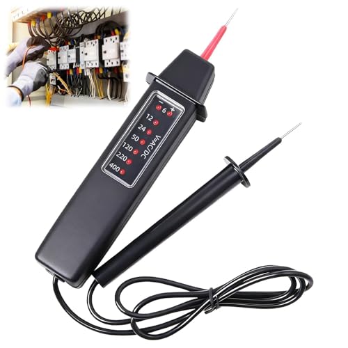 Testeur de Tension Bipolaire 6V - 400v (AC) 6V - 500v (DC) avec Affichage LED Testeur Electrique VAT pour Electricien Testeur de Tension VAT sans Pile...