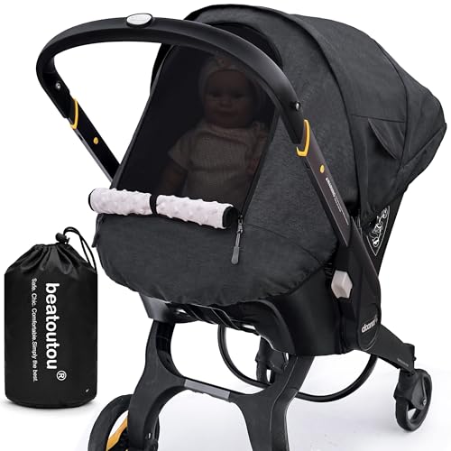 Image of Waterproof Baby Car Seat Cover Compatible with Doona Car Seat and Stroller,Patented Windproof Car Seat Canopy for Boys & Girls, Keeps Babies Warm and Coz(Black)