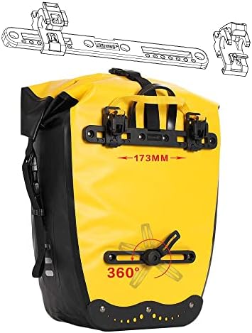 Rhinowalk Bike Bag Waterproof Bike Pannier for Biycle Cargo Rack 25-27L Postman Saddle Bag Shoulder Bag Laptop Pannier Rack Bicycle Bag Professional Cycling Accessories(Two in one)