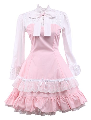 Hugme Cotton Pink and White Lace Classic Lolita Dress