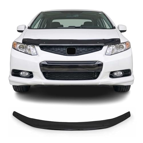 Déflecteurs d'air capot pour Honda Civic 2012-2016 en acrylique noir résistant