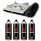 TECHEF - AGNI Portable Butane Gas Stove Burner, Made in Korea (Stove + 4 Butane)