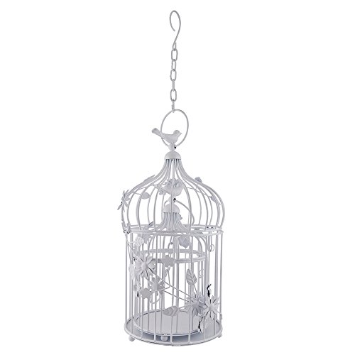 Image of Homesake Antique White Lantern Bird Cage Hanging Pendant Lights, Vintage Ceiling Chandelier Jhumar for Home, Living Room, Balcony, Indoor Outdoor, Decor for Home Pack of 2, Return Gifts for Pooja