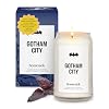 Homesick Scented Candles for Home Gotham City 1375 oz Long Lasting Soy Wax Jar Candle for Women Men for All Occasions 60 80 Hours Burn Time Notes of Smoke Leather Rose Buds Tonka Bean