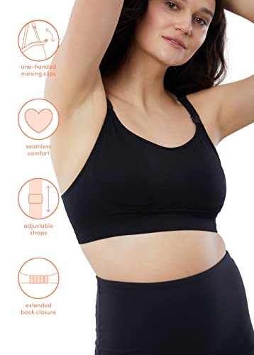 Ingrid & Isabel Basics 3-Pack Nursing Bundle | Maternity Cami, Pumping & Drop Cup Bras Black, Womens Size S #TOP5
