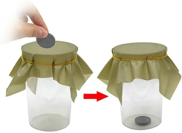 1 Pc Coin Through A Sheet of Rubber Coin into Cup Comedy Magic Tricks Close up Magic Gimmick Props for Magicans Use Safety and Repeatedly Small in Size and Light in Weight,Novelty and Gag Toys