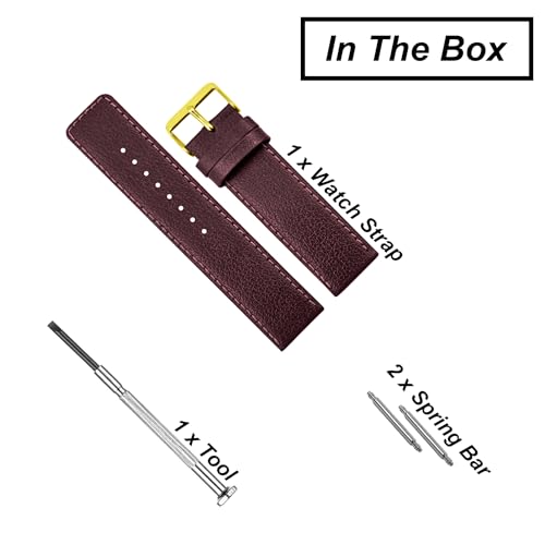 Image of DBLACK ''ATOR'' Leather Watch Strap, Pebble Design Pattern, Thin Leather Watch Belt / / For 18mm, 20mm, 22mm, 24mm, or 26mm Watch Band (Choose Your Size & Color)
