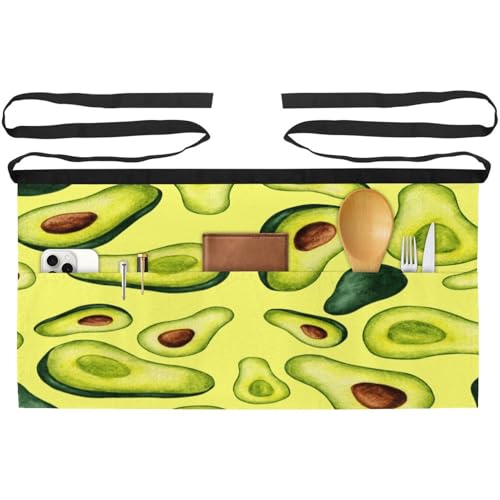Lot de 3 tabliers courts de chef à 3 poches motif avocat