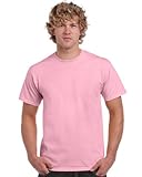 dark pink shirt mens Nackenband und Schultern. Gildan Herren schwerem Baumwolle T-Shirt, Pink (hellpink), L