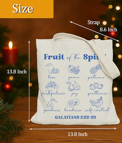 Image of Aesthetic Christian Gifts Tote Bag for Church, Religious Tote Bag for Bible Study, Medium Size with Inner Pocket