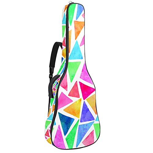 Housse pour guitare acoustique et classique à motif triangle coloré pour vos déplacements