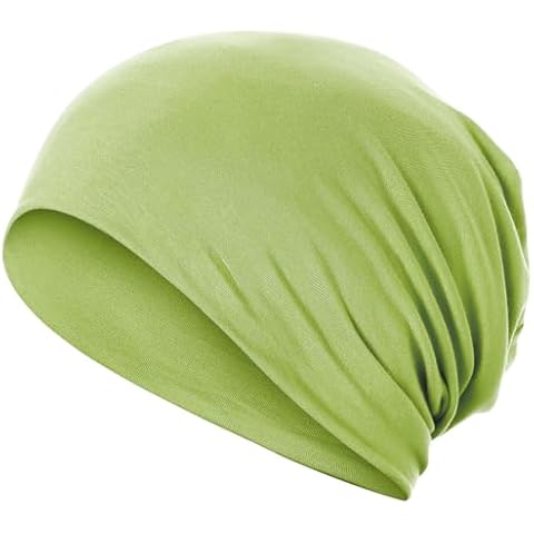 JarseHera Cotton Slouchy Beanie for Men Women Chemo Headwear Soft Sleep Caps Skull Cap Hats Light Green,1 PCS Cover